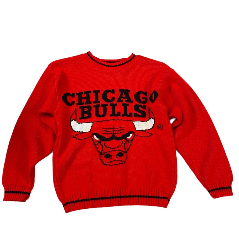 Vintage Chicago Bulls NBA Stuff Youth Boys Knit Sweater Size Medium 10-12 - Picture 1 of 5